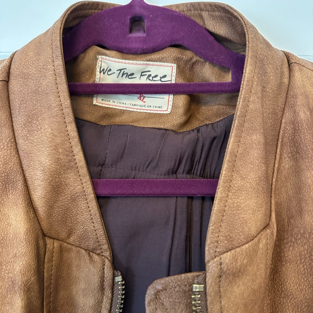 We The Free Vinny Vegan Bomber in Brown Sugar - Picture 2 of 5